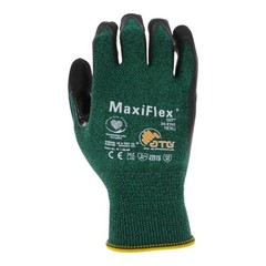 ATG 34-8743/M Maxiflex Cut, Green Engineered Yarn Shell, Blk Nitrile Microfoa…