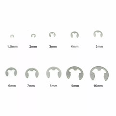 120x E Clips C Circlip Retaining Ring Stainless Steel Assorted 1.5mm to 10mm Kit