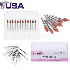 Dental 0413 Brownie Polishers Friction Grip / White Polishing Stones Flame FL2