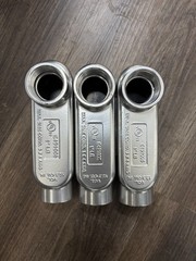 Halex 1″ LB Conduit Body RGD Threaded Aluminum Fitting Lot of 3