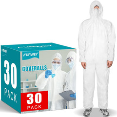 Hazmat Suits 30Pack Disposable Protective Coveralls, Heavy Duty Full Body Painte
