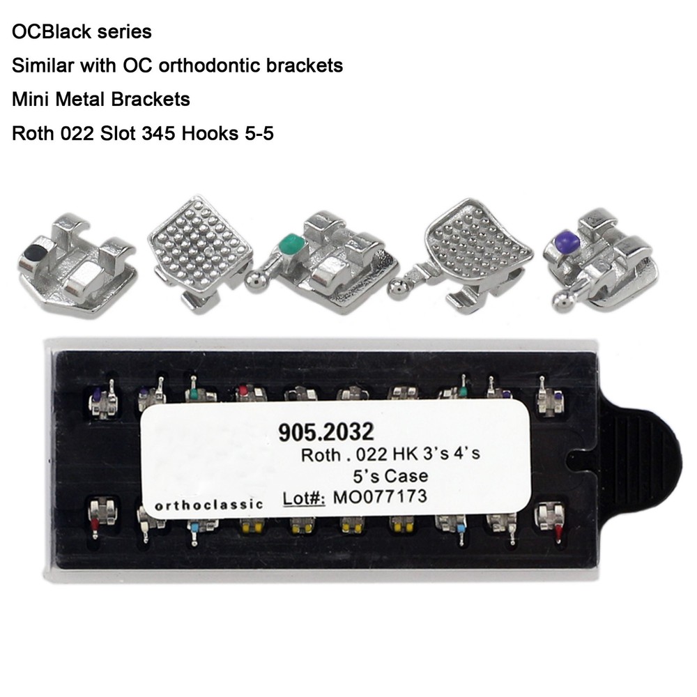 Dental Orthodontic Metal Brackets Braces Roth MBT 018 022 345 Hook Mini MIM Twin