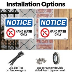 Hand Wash Only OSHA Notice Sign Metal, Plastic, Or Decal – 5 or 10 Pack