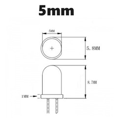Small LED Light Clear Bulb Round Top Indicator PCB Attached Pre-Wired 5V-12V DC