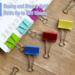 Mr Pen Metal Binder Clips 12 pcs 2 Inches Extra Large Size Colored Binder Paper
