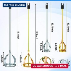 4 Pcs Paint Mixer for Drill Paint Stirrer Fits 1-5 Gallon Buckets for All Standa
