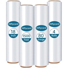 Stretch/Shrink Wrap Roll ,Heavy Duty 800% Stretch,Clear 80 Gauge Industrial S…