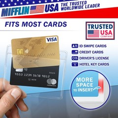 Mifflin-USA Card Protector (4×3 Inch, Clear, Bulk 100 Pack) Quick 4×3″, Clear