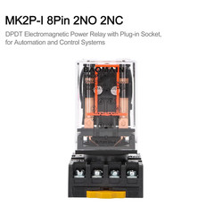 Power Relay MK2P-I 12VDC Coil DPDT 8 Pin with Plug-In Terminal Socket,For Automa