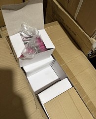 1000 Pink & Silver Retractable Click Ballpoint Pens with Rubber Grip Bulk Lot