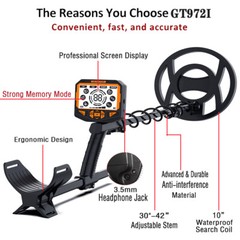Metal Detector Deep Sensitive Search Tester Gold Metel Digger 10″ Waterproof