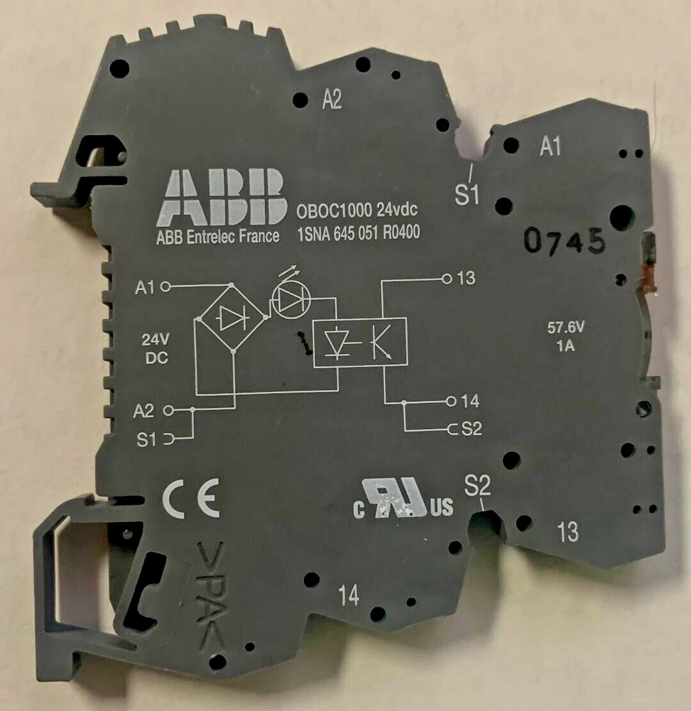 NEW ABB 0B0C1000-24VDC (1SNA645051R0400) 24VDC OPTOCOUPLER MODULE TERMINAL BLOCK
