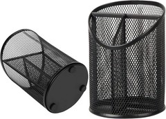 2 Pack Pen Holder Mesh Round Pencil Holder Desktop Organizer 3 Compartments, …