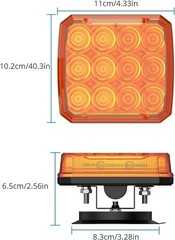 2pcs Rechargeable Amber Flashing Lights LED Truck Magnetic Warning Strobe Hazard