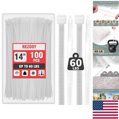 14 Inch Heavy Duty UV Resistant Nylon Cable Ties – 100 Pack for Secure Bundling