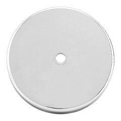 3 Pack Heavy Duty Round Base Magnets 65 lb Pull 2.618 Inch Hole Nickel Plated
