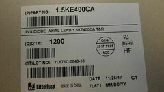(40PCS) 1.5KE400CA LITTELFUSE TVS DIODE 342V 548V DO201