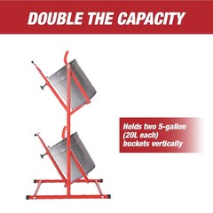 LAUCO 5 Gallon Dual Pail Tipper – Manual Bucket Rack Pail Can Tipper, Paint,
