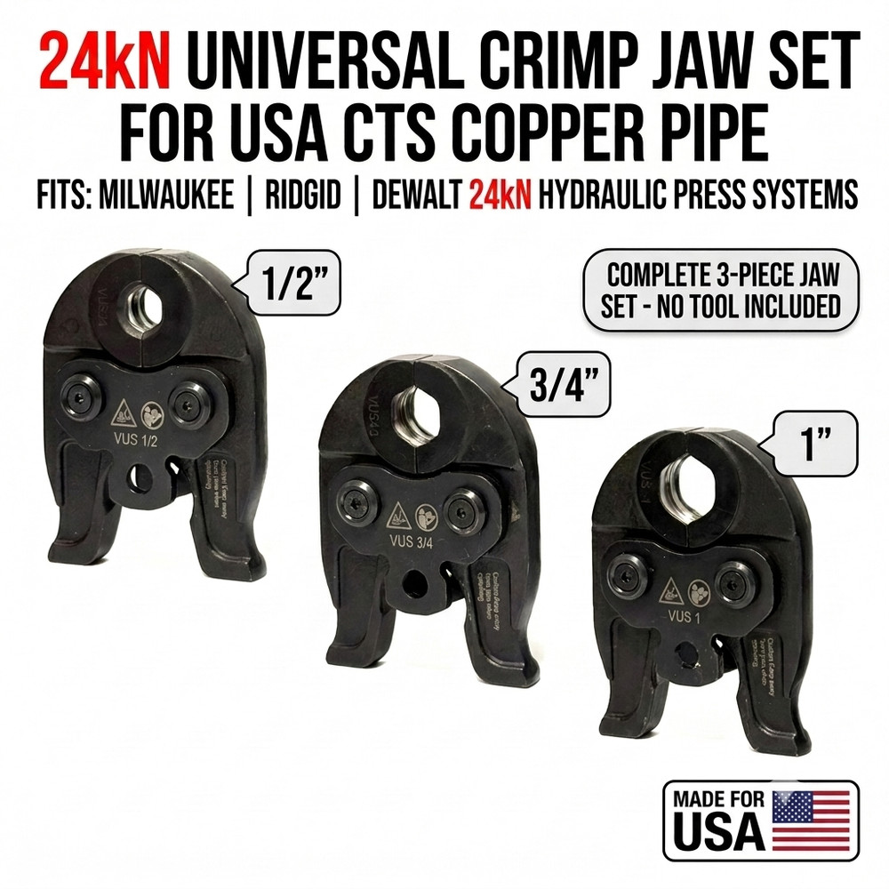 Press Jaw VUS:1 1/2 3/4 for Milwaukee M12 RIDGID RP241 RP251 VEVOR2430 24KN Tool