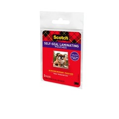 Scotch Self-Sealing Laminating Pouches, Glossy Finish, Single Pack, Clear