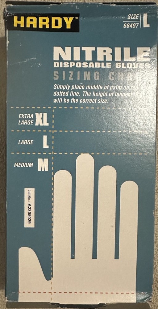 Disposable Gloves 5 MIL Nitrile Size L 100 Gloves Hardy