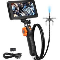 Borescope Endoscope Two-Way 180° Articulating 5″ IPS 8X Zoom 6.4mm Lens