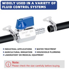 PEX Ball Valve – 5/8″, 304 Stainless Steel Double Barbed 5/8″ Hose Barb