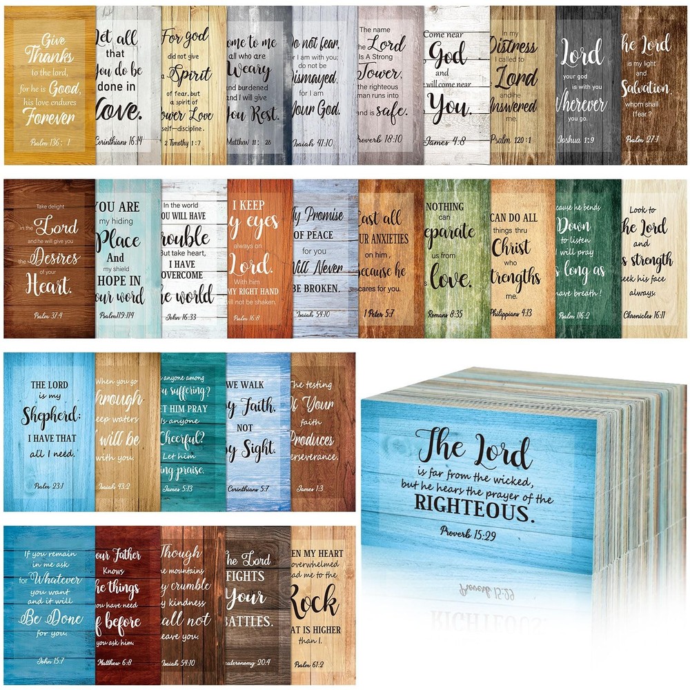 Estune 240 Pcs Bible Verse Cards 1.97 x 3.54 inches, blue, green, red, brown