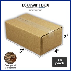 10 5x4x2 “EcoSwift” Brand Cardboard Box Packing Mailing Shipping Corrugated