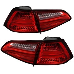 Fits 2015-2017 Red/Clear Full LED Rear Tail Lights Brake Lamps Pair