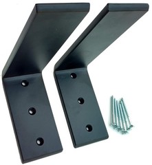 Heavy Duty L Brackets Black Steel 6×8 Inch Hidden Countertop Support 3/8 In