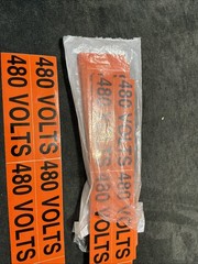 EZcode WDT- 5021 480 VOLTS Orange With Black Text Sticker 24 Pack