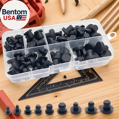 100 Pcs Silicone Rubber Hole Plugs Set – 9 Sizes T-Type Black Silicone Plugs Cap
