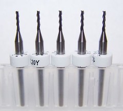 (5) – 1.20mm (.0472″) Carbide 3 flute endmills, long flute Kyocera 1700W0472.230