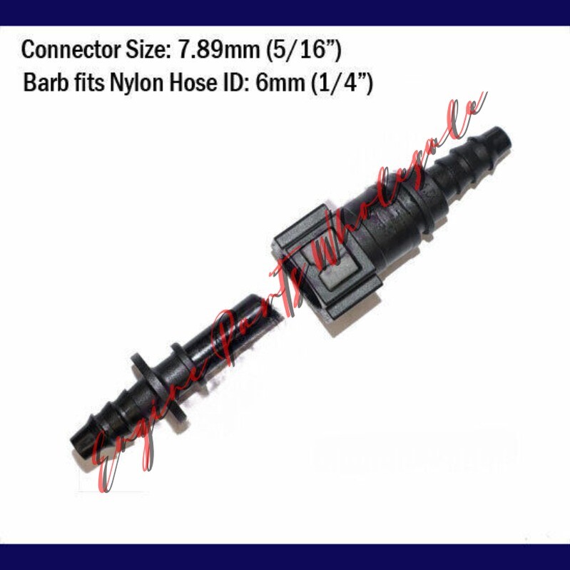7.89mm 5/16″ in Fuel Line Quick Connector Hose ID = 1/4″ in 6mm Fitting Pair Gas
