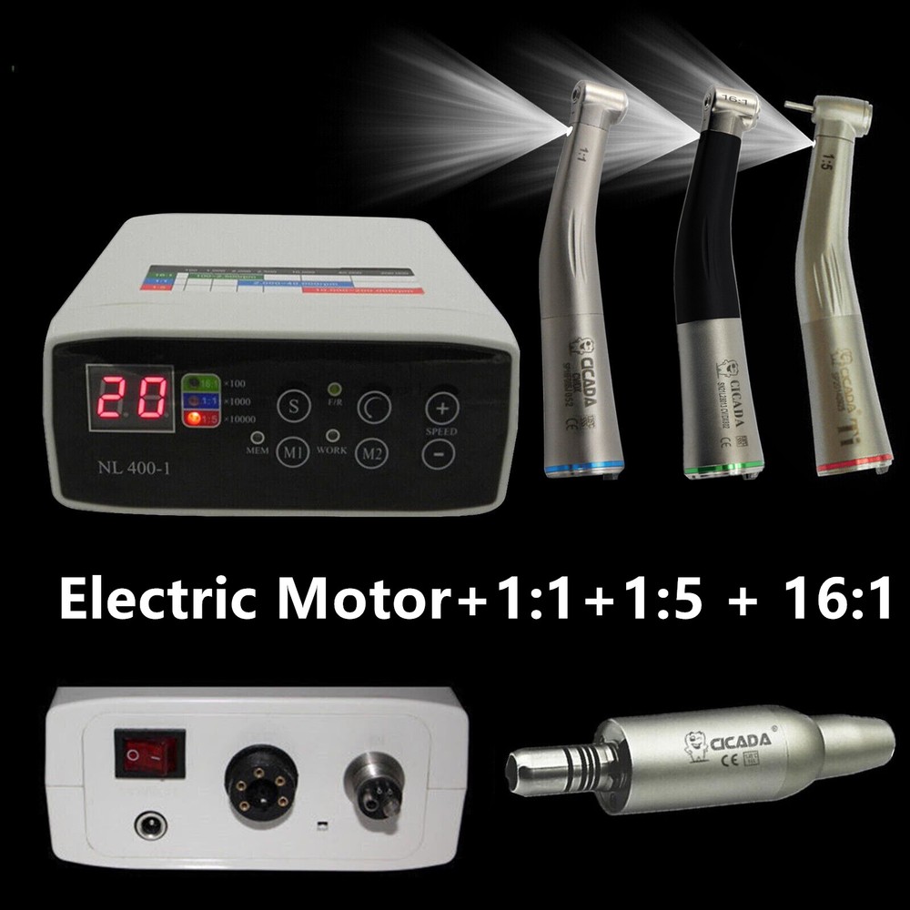 Dental 1:1 1:5 Fiber Optic Contra Angle Handpiece Fit NSK Electric Motor