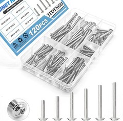 120PCS Assortment，Cabinet Pull and Knob Screws M4×25/30/35/40/45/50mm Machine…