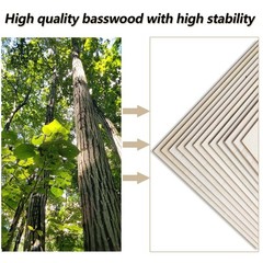 24 Pack Basswood Sheets 12x12x1/8in 3mm Unfinished for Laser Cutting Crafts DIY