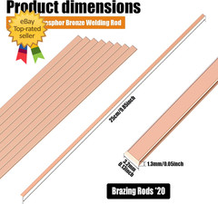 20 Pcs 15% Silver Brazing Rods AWS Bcup 5 Silver Solder Phosphor Copper Weldin..