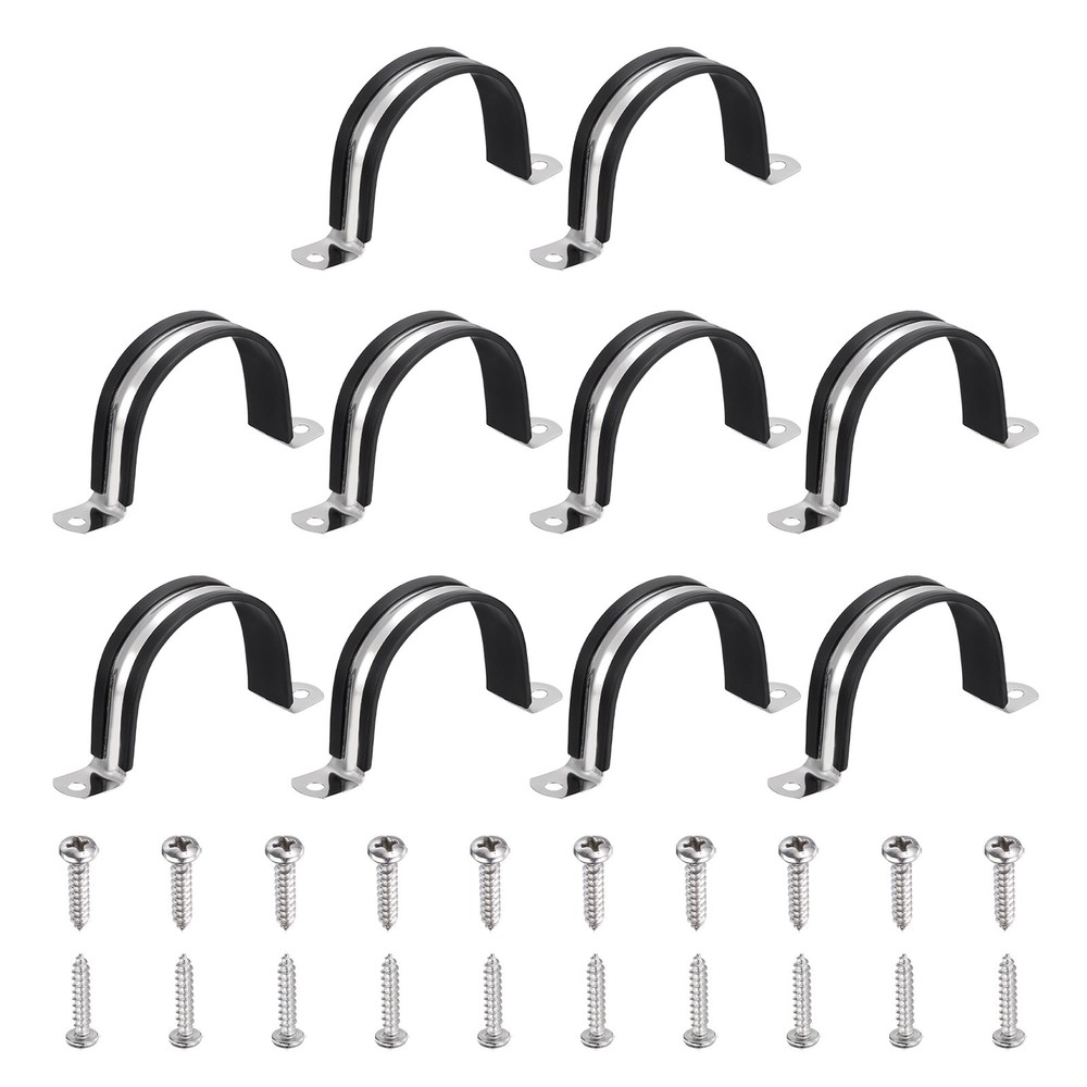 10Pcs 57mm (2-1/4″) Cable Clamps, for Black Rubber Pipe Clamps