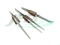 Fiber Grip Tweezers Set of 3 Cross Locking & Straight Soldering Tweezer Jewelers