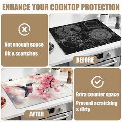 HummingBird Cherry Blossom Stove Top Covers for Electric Stove, Spring Flower…