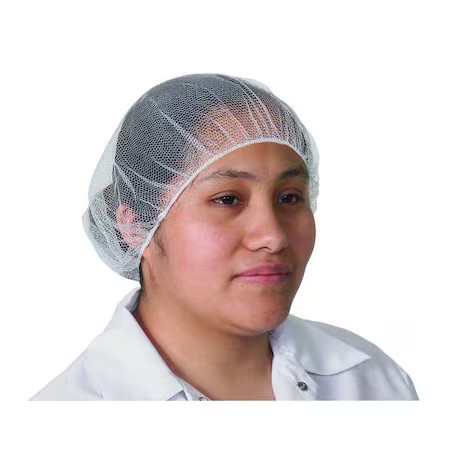 Condor 1Ttu7 Hairnet, Polyester, 20 In Dia., White, M, 100 Pk