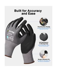 DULFINE Safety Work Gloves MicroFoam Nitrile Coated-12 Pairs Pack,Seamless Kn…