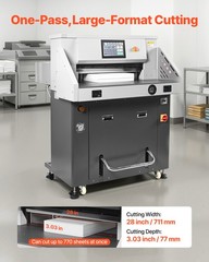 VEVOR Electric Hydraulic Paper Cutter 28 in & 3.03 in Cutting Width & Thickness