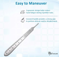 100 pcs Carbon Steel Sterile Surgical Scalpel Blades #12 + Graduated Handle No 3
