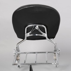 Detachable Sissy Bar Backrest w/Luggage Rack Chrome Heavy Duty Steel 09-24 FLHX