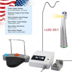 Mini Dental Implant Motor Dental Implant System 20:1 Contra Angle Fiber Optic