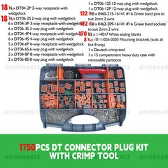 NEW 1750PCS Deutsch DT Connector Plug Kit With Deutsch Crimp Tool Auto Marine