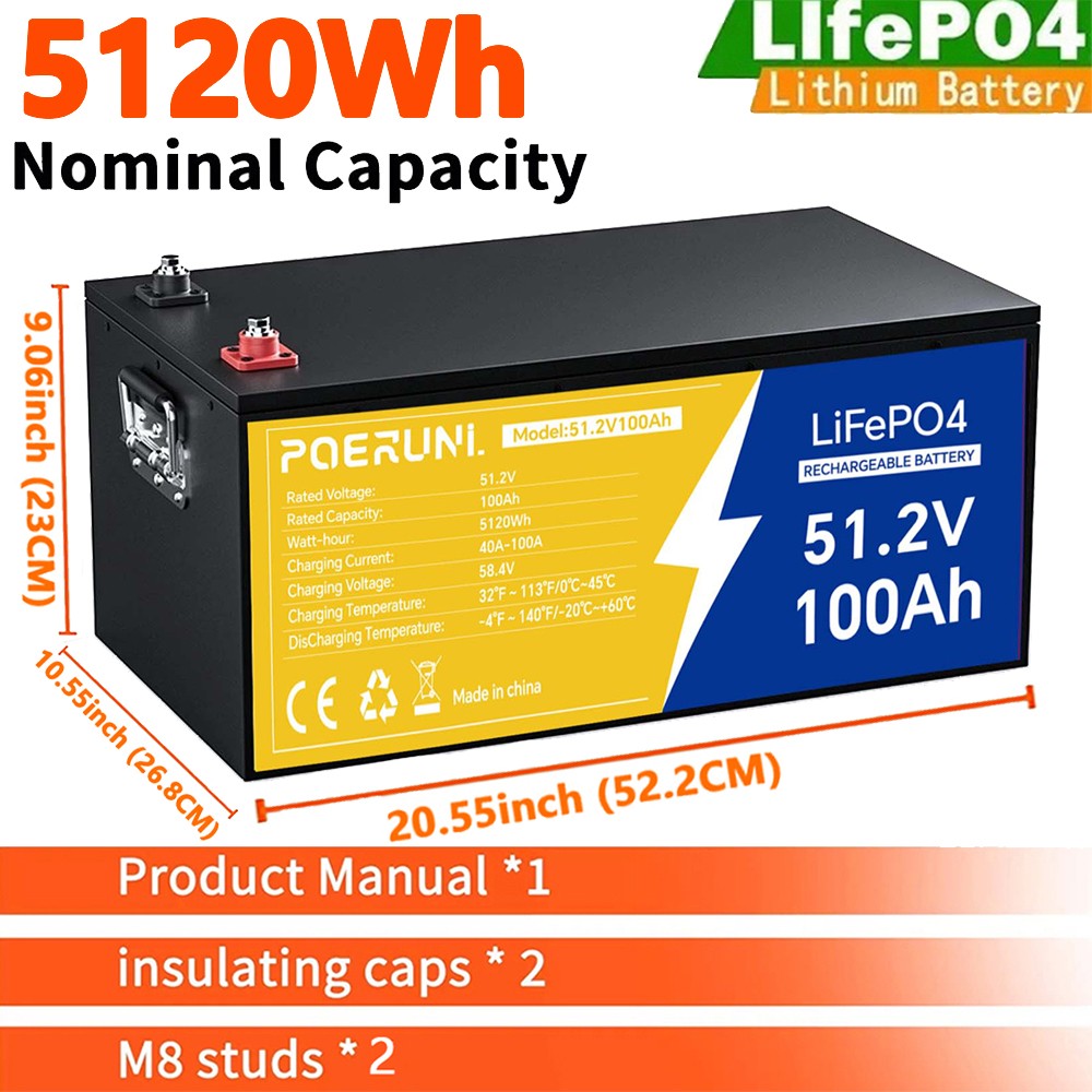 NEW 100Ah LiFePO4 Lithium Battery 15000 Deep Cycle BMS For Solar RV Off-grid